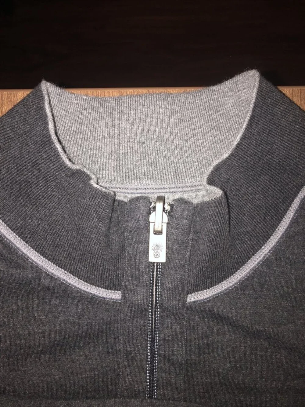 Tommy Bahama Black Gray Half Zip Sweater Pullover Men's Size Medium Reversible